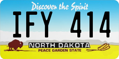 ND license plate IFY414