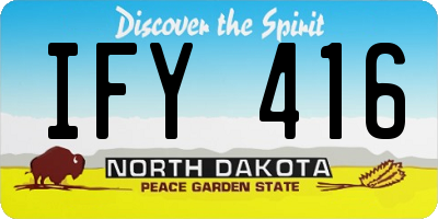 ND license plate IFY416