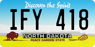 ND license plate IFY418