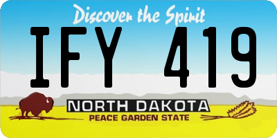 ND license plate IFY419