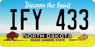 ND license plate IFY433