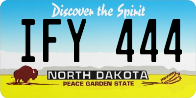 ND license plate IFY444