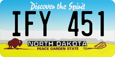 ND license plate IFY451