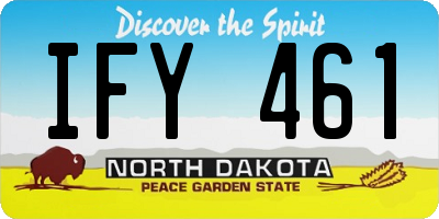 ND license plate IFY461