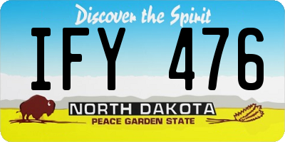 ND license plate IFY476