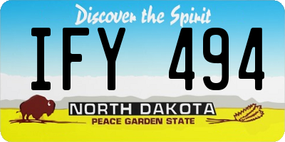 ND license plate IFY494