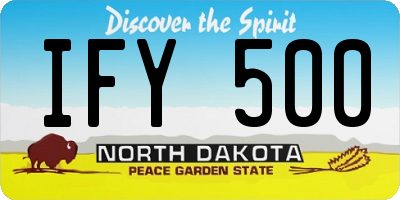 ND license plate IFY500