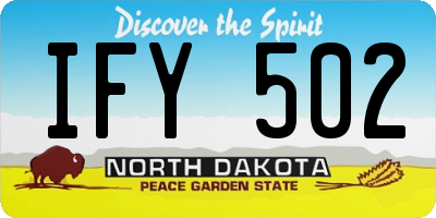 ND license plate IFY502