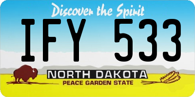 ND license plate IFY533