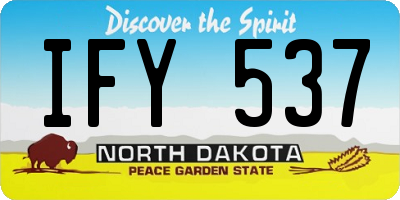 ND license plate IFY537