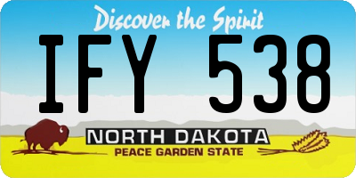 ND license plate IFY538