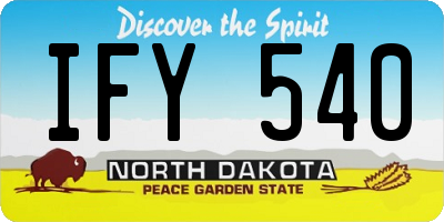 ND license plate IFY540