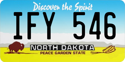 ND license plate IFY546
