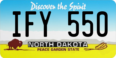 ND license plate IFY550
