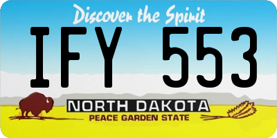 ND license plate IFY553