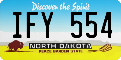 ND license plate IFY554