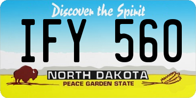 ND license plate IFY560