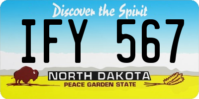 ND license plate IFY567