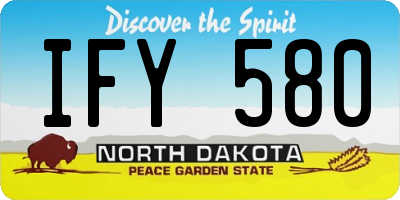 ND license plate IFY580