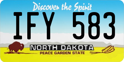 ND license plate IFY583