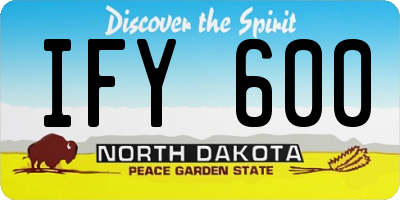ND license plate IFY600