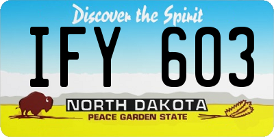 ND license plate IFY603