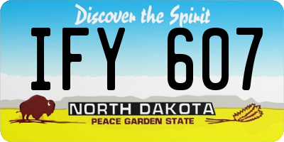 ND license plate IFY607