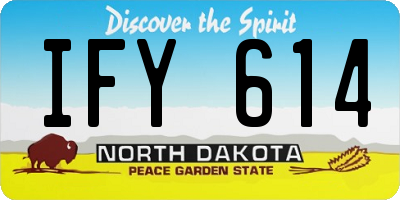 ND license plate IFY614