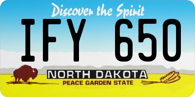 ND license plate IFY650