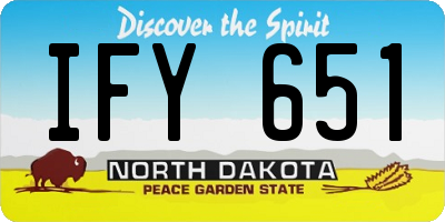 ND license plate IFY651