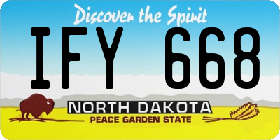 ND license plate IFY668