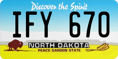 ND license plate IFY670