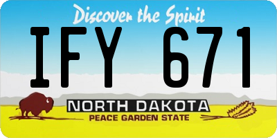 ND license plate IFY671