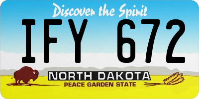 ND license plate IFY672