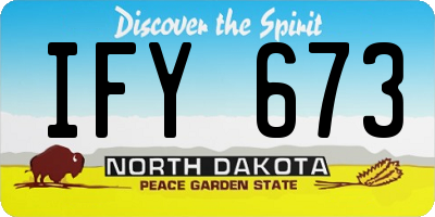 ND license plate IFY673