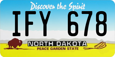ND license plate IFY678