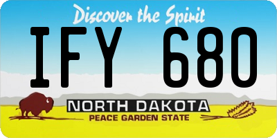 ND license plate IFY680