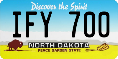 ND license plate IFY700