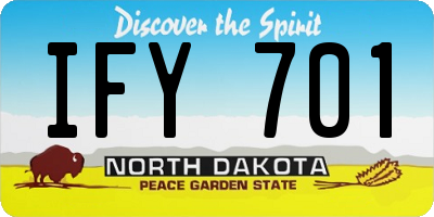 ND license plate IFY701