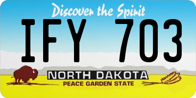 ND license plate IFY703
