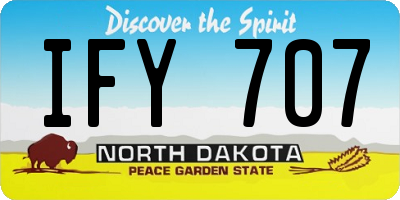 ND license plate IFY707