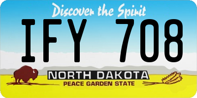 ND license plate IFY708