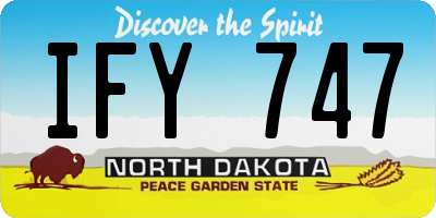 ND license plate IFY747