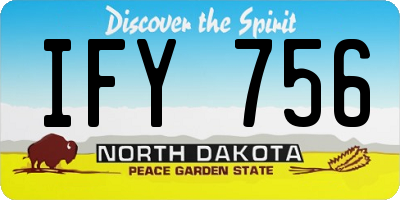 ND license plate IFY756
