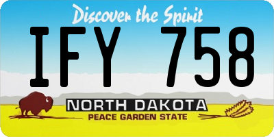 ND license plate IFY758