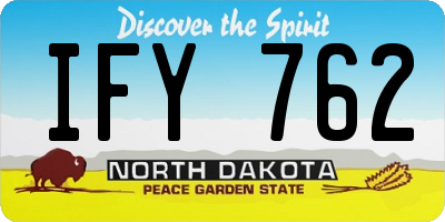 ND license plate IFY762
