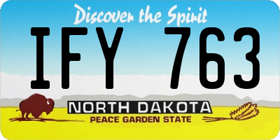 ND license plate IFY763
