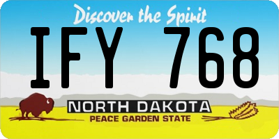 ND license plate IFY768