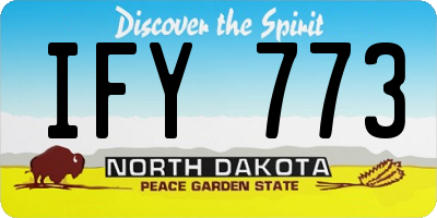 ND license plate IFY773