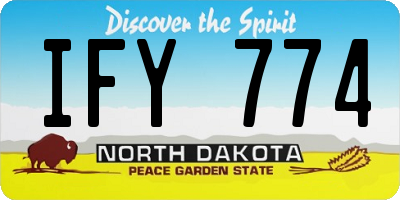 ND license plate IFY774